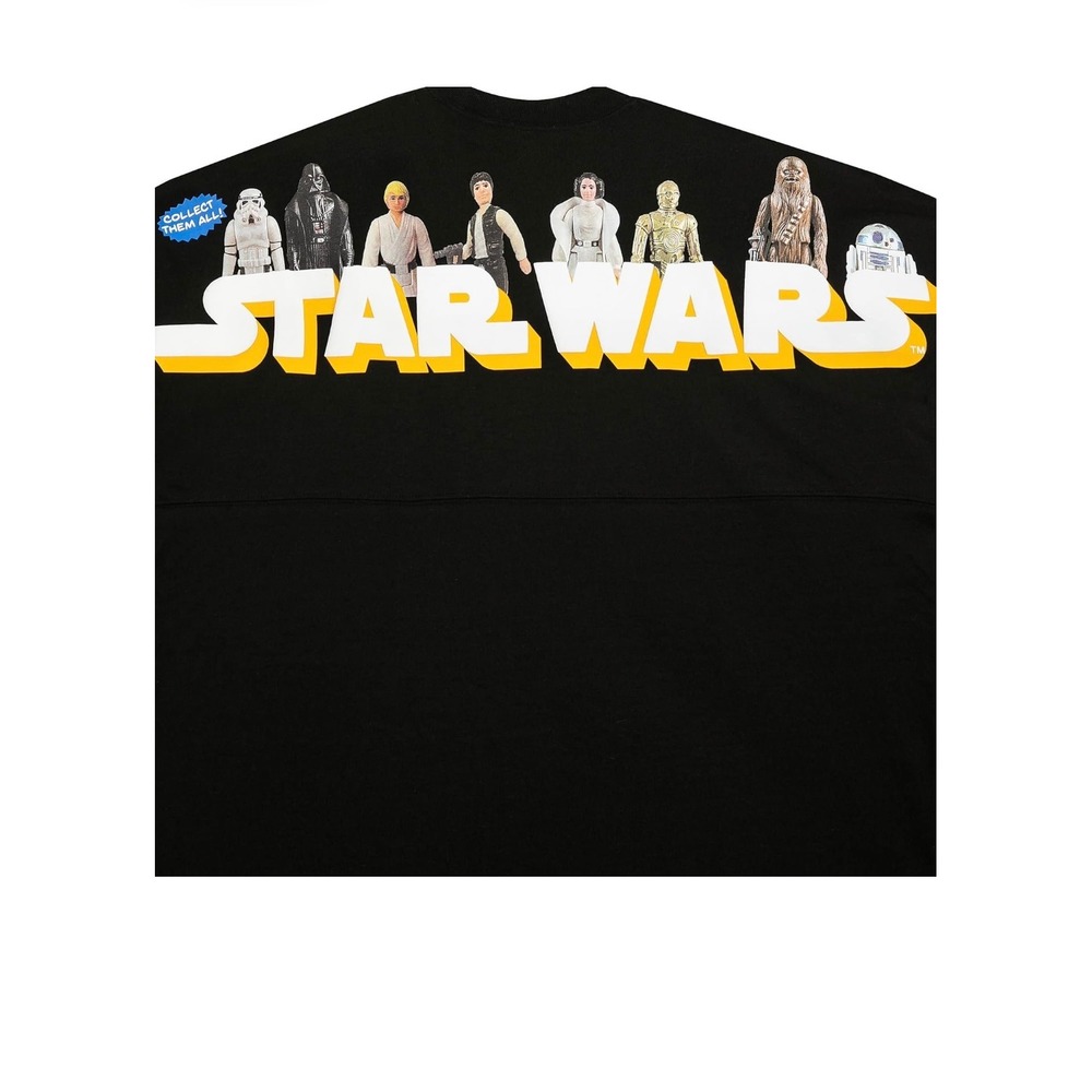 Disney Parks Star Wars Spirit Jersey Vintage Kenner Action Figure Black NWT S - Picture 6 of 6